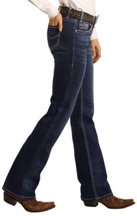 Rock & Roll Cowgirl - Women's Mid Rise Extra Stretch Bootcut Riding Jeans