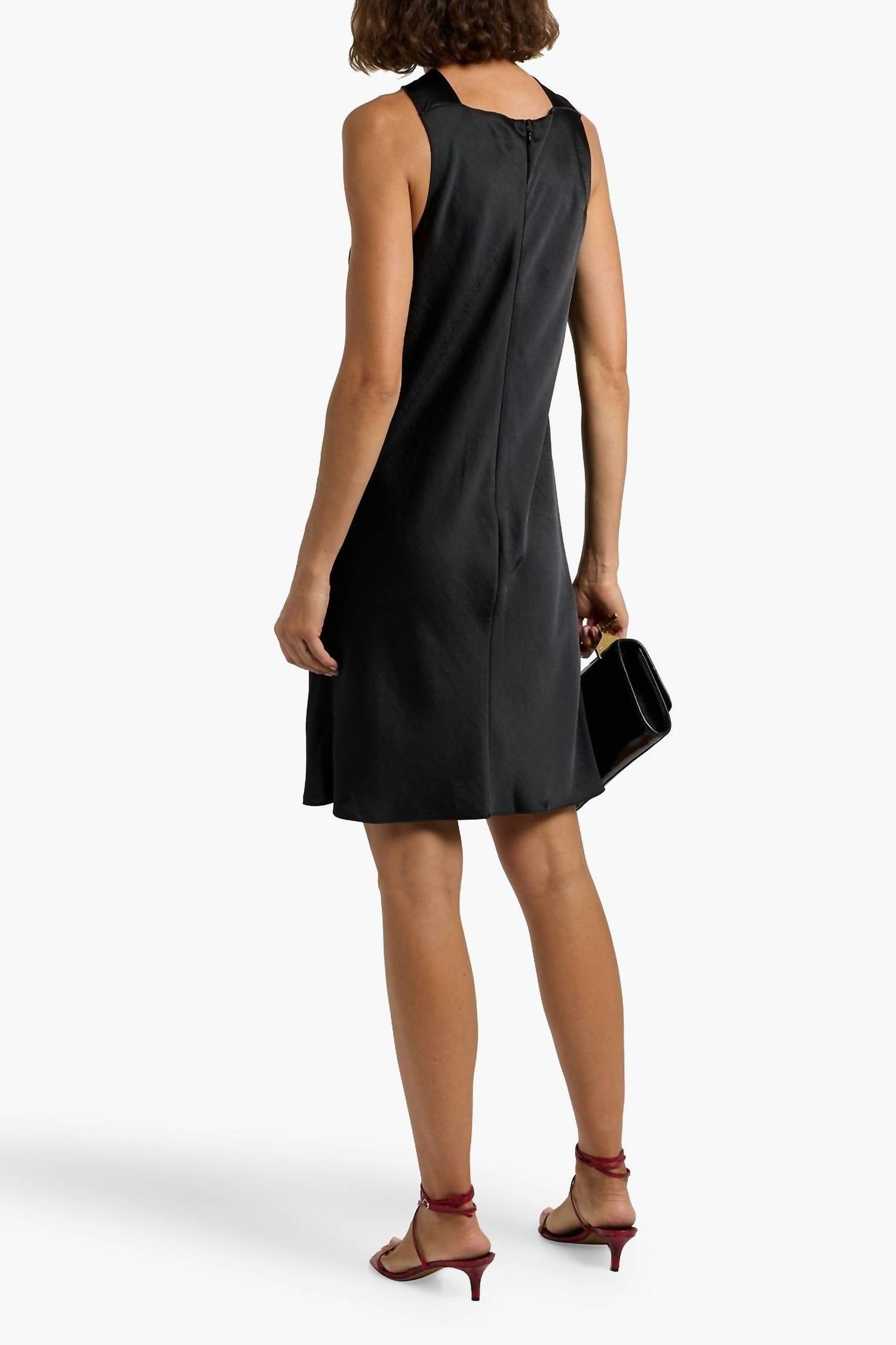 Theory - Silky Sleeveless Twist Neck Mini Dress