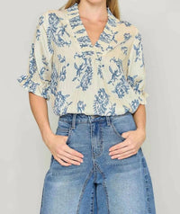 Umgee - Paisley Print V-neck Top