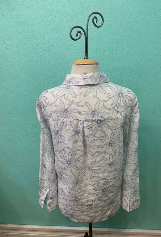 Cut Loose - Women's Daisy Side Slit Linen Button Down Shirt