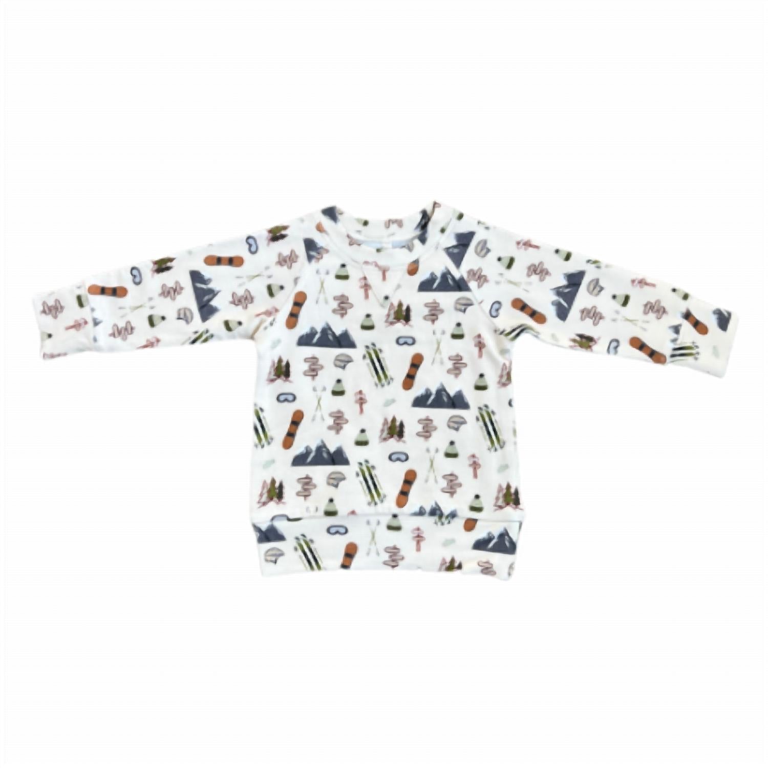 babysprouts Kid's Raglan Sweatshirt in winter ski - kids' sweater