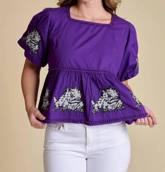 Stewart Simmons - The Puff Sleeve Peplum Top Tcu