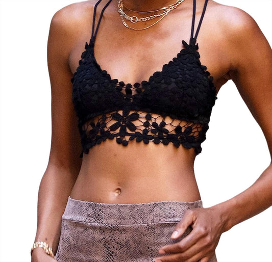 Hyfve - Love Letter Lace Flower Crop Top