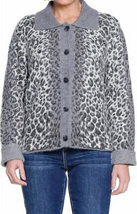 Tru Luxe - Animal Print Cardigan With Front Buttons