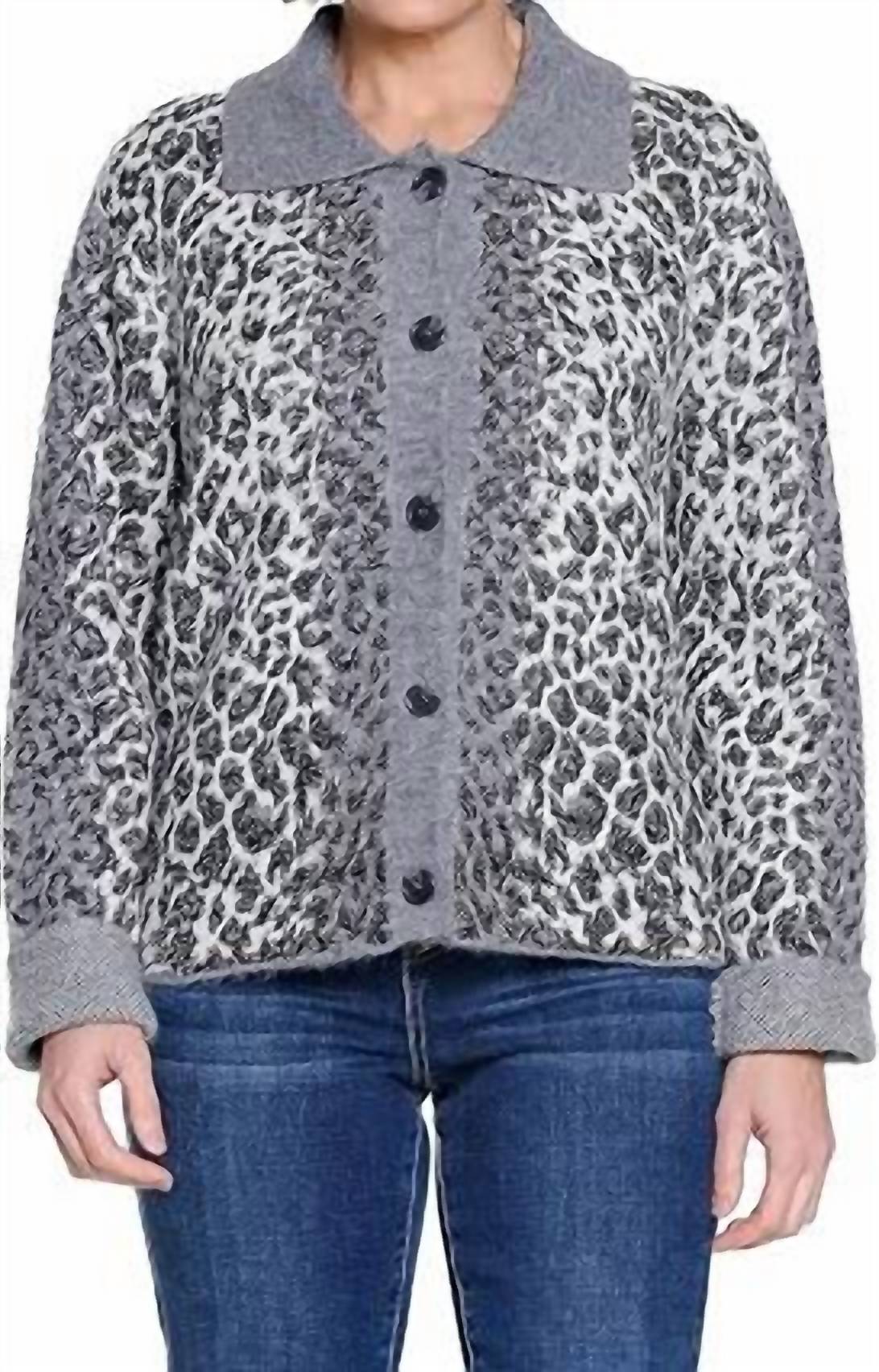 Tru Luxe - Animal Print Cardigan With Front Buttons