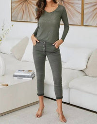 Milio Milano - Crinkle Button Fly Skinny Jogger