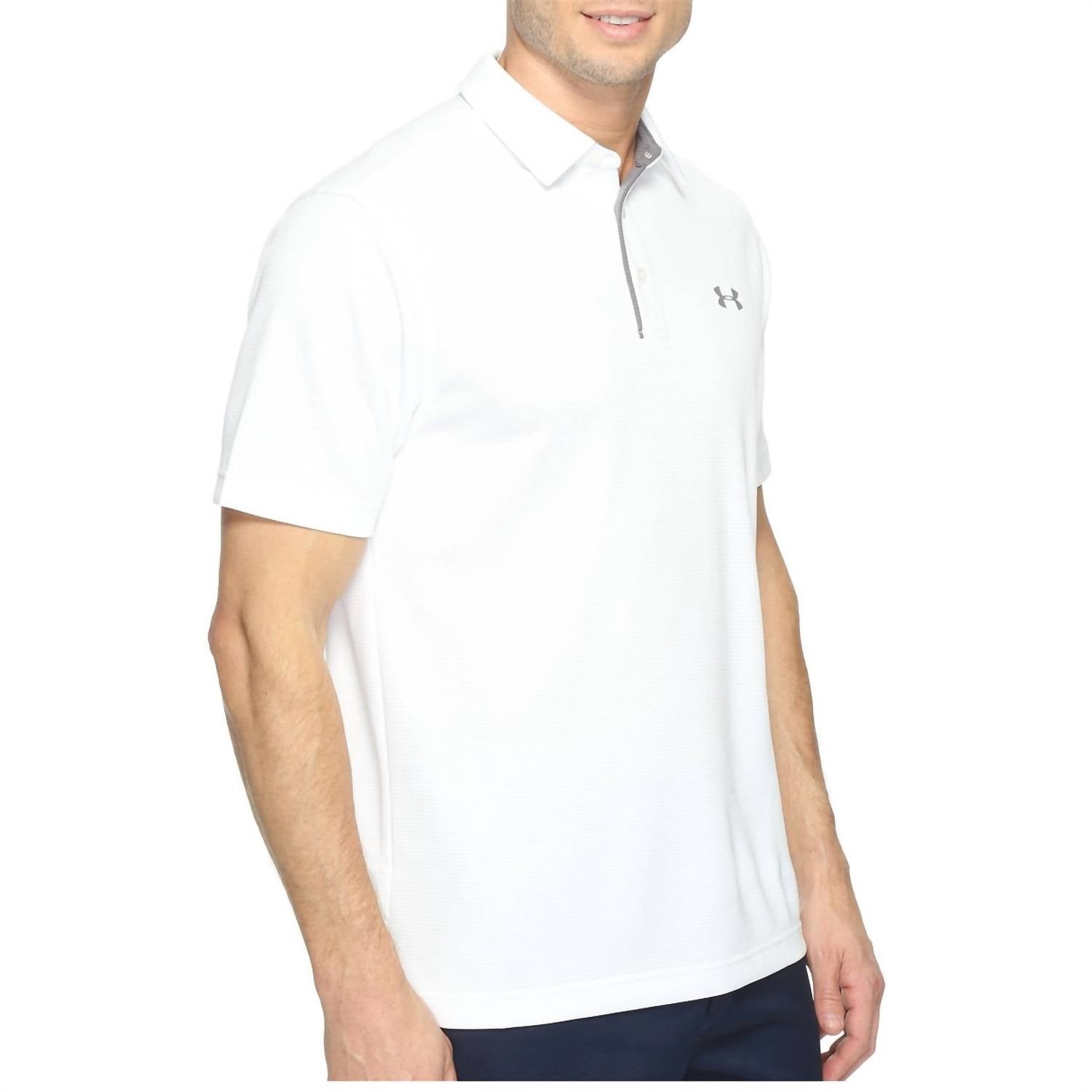 UNDER ARMOUR Tech Button Up Placket Polo in white - men's shirt - view 4