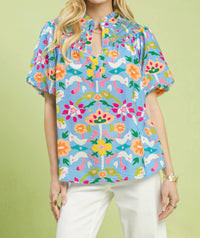 Umgee - Carolina Folk Art Print Top