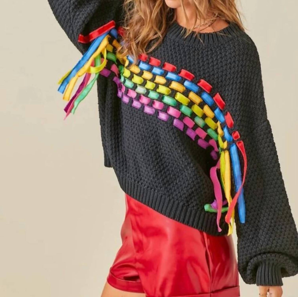 Day + Moon - Rainbow Ribbon sweater