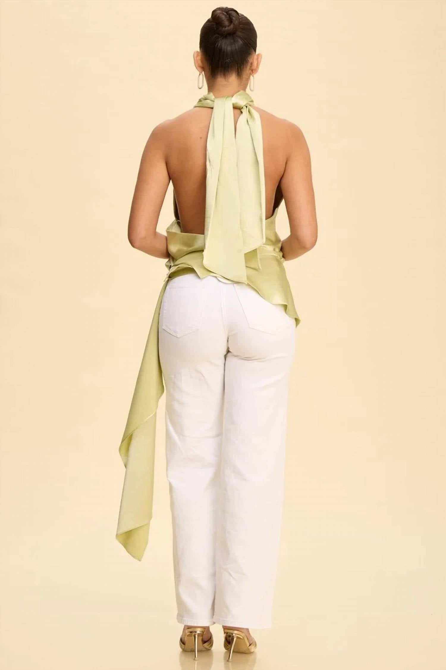 Luxxel - Halter Uneven Hemline Tunic Top