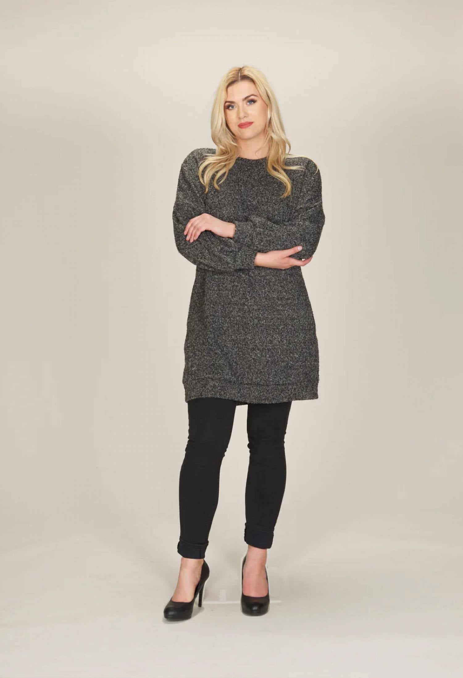 Papillon - Heathered Sweater Knit Dress