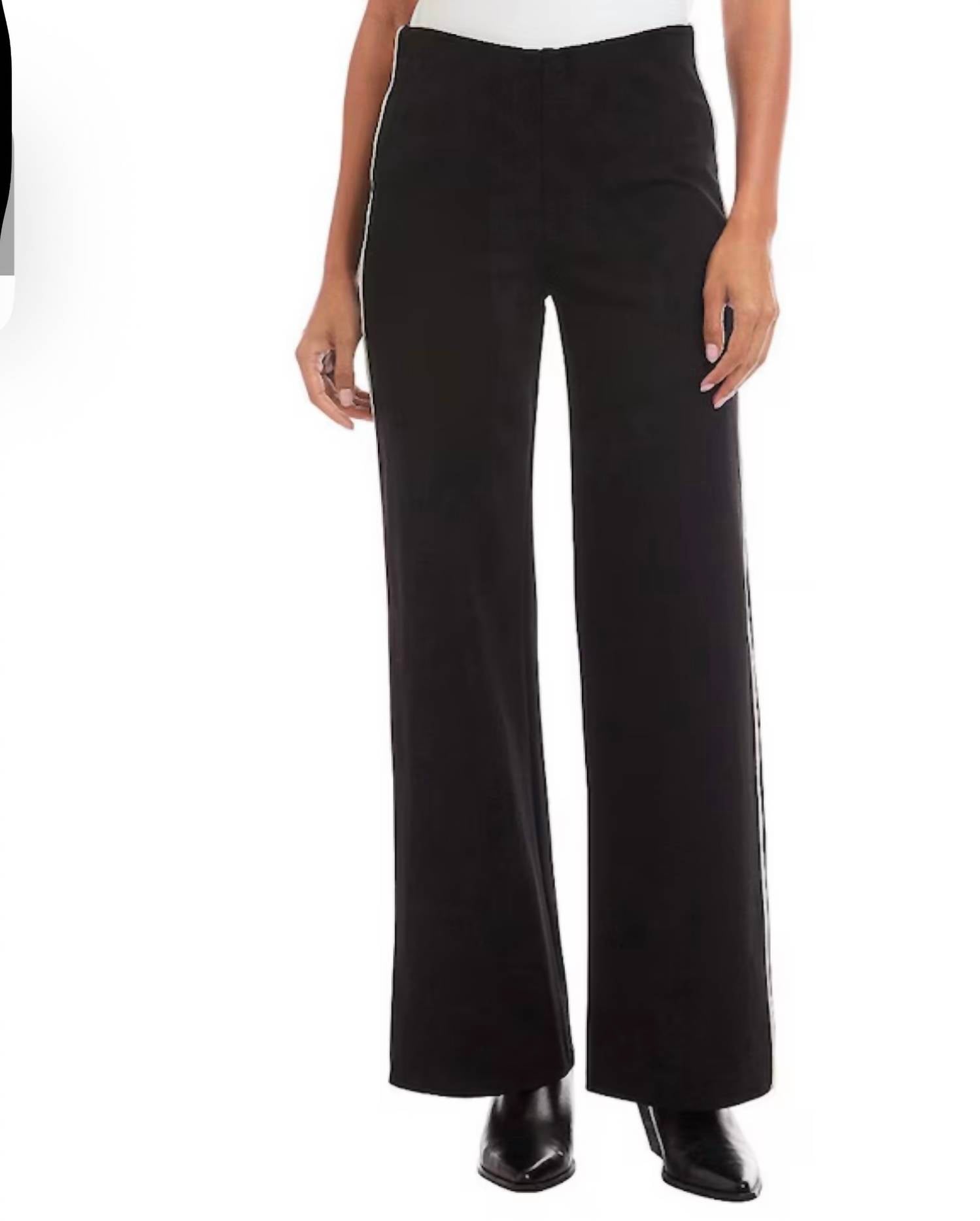 Karen Kane Contrast pant in black and cream - women's pants