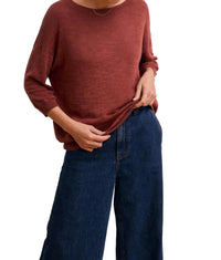 Celtic & Co. - Linen Blend Crew Neck Top