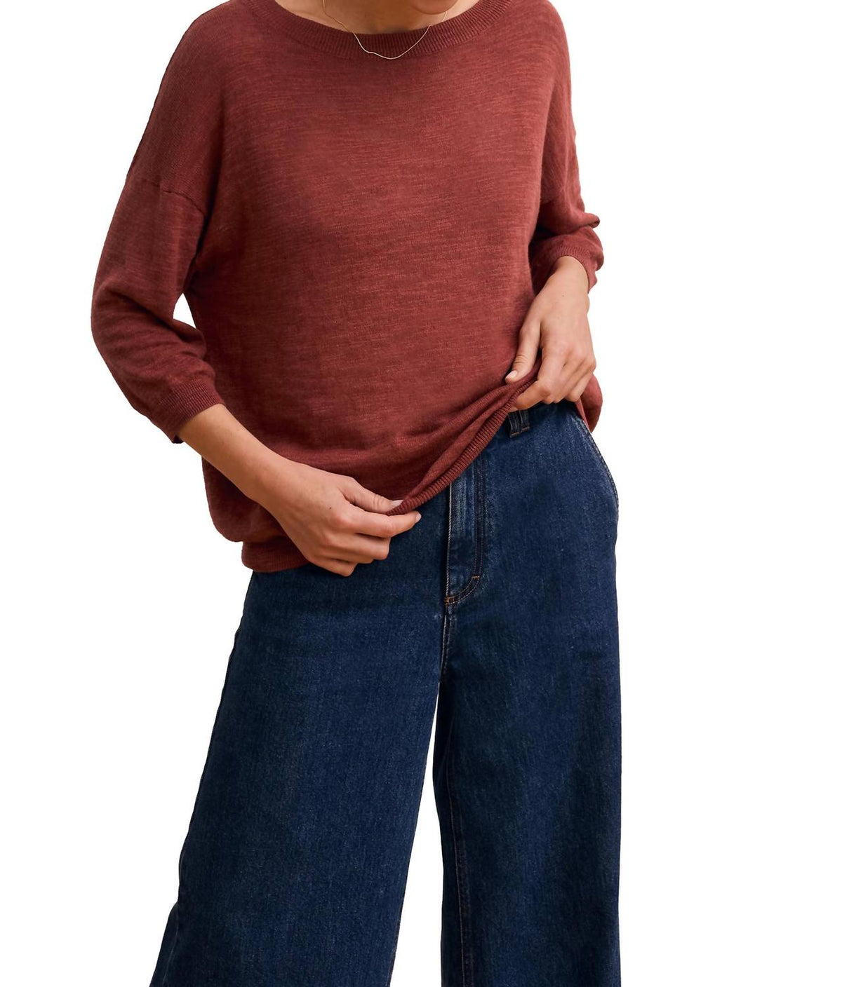 Celtic & Co. - Linen Blend Crew Neck Top