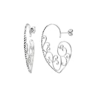 Gold & Honey - Women's Filigree Heart Earrings