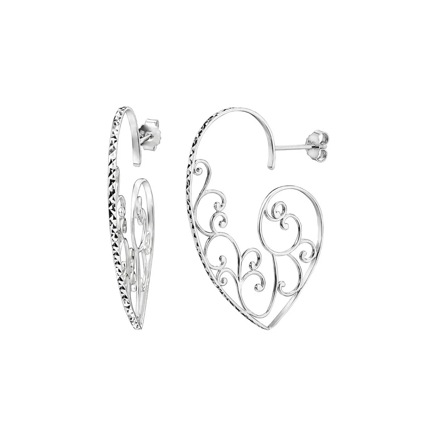 Gold & Honey - Women's Filigree Heart Earrings
