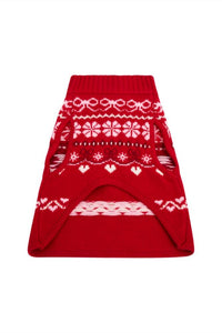 LoveShackFancy Dog Arindia Wool Sweater in red velvet truffle - item