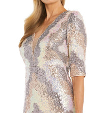 R&M Richards - Chevron Sequin Gown