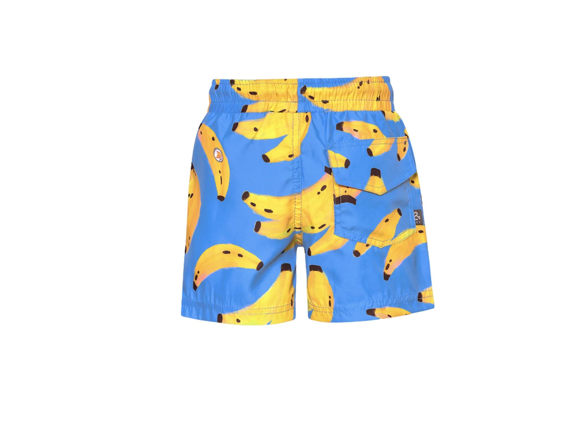 Pepita & Me Colombiano Swim Shorts in blue banana - kids' shorts - alternate view