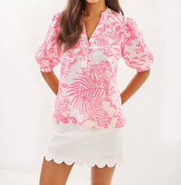 Lilly Pulitzer - Mialeigh Elbow Sleeve Linen Print Top