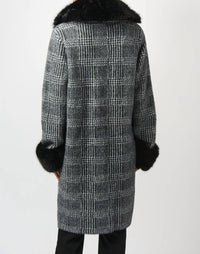 Joseph Ribkoff - Feather Yarn Plaid Jacquard Coat