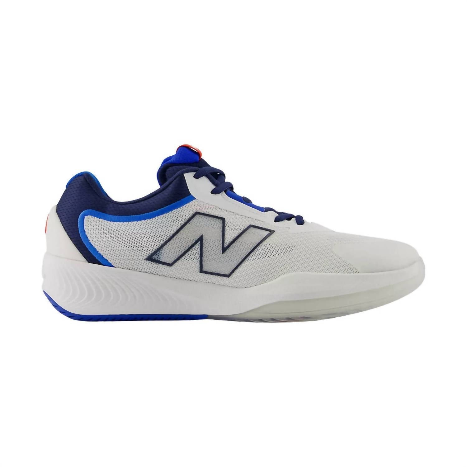 New Balance Men's Fuelcell 996v6 Pickleball Shoe in white team navy - men's shoe - detail view