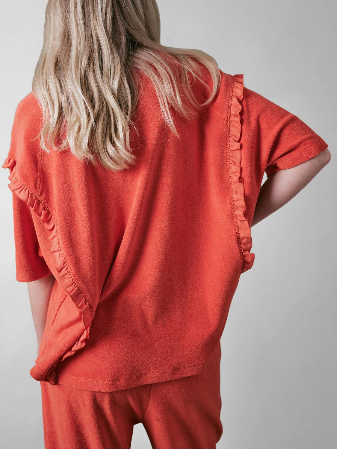 Cape Cove - Towelling Terry Frill Short Sleeve Top