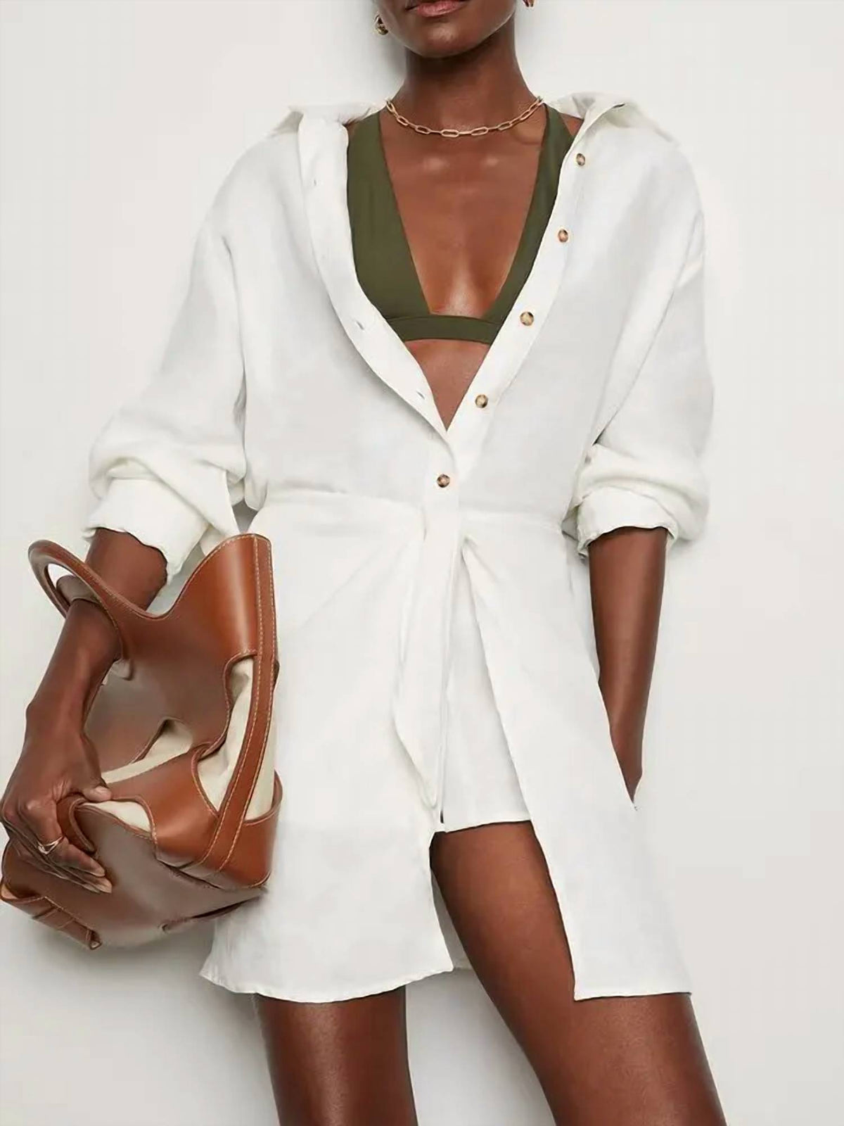 Anemos - L.a. Button Down Mini Wrap Dress