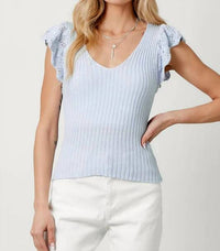 Mystree - Flutter Crochet Sleeve Sweater