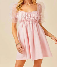 Day + Moon - Organza Puff Sleeve Dress
