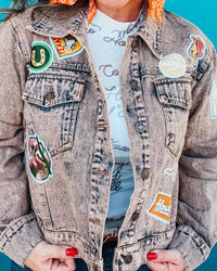 Blue B - Savannah Antique Washed Western Patch Denim Jacket