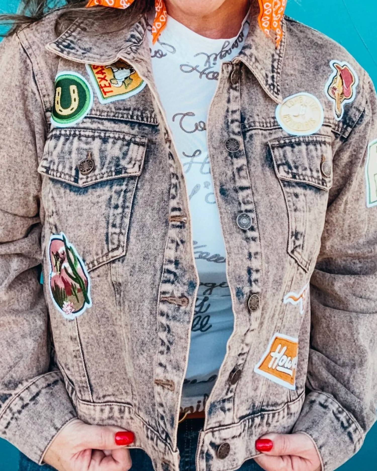 Blue B - Savannah Antique Washed Western Patch Denim Jacket