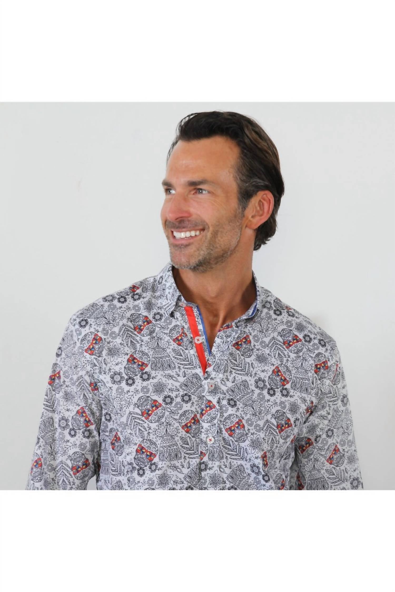 Eight X - Psychedelic Sugar Skull Button Down Shirt
