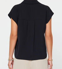 Current Air - Cap Sleeve Button Down Top