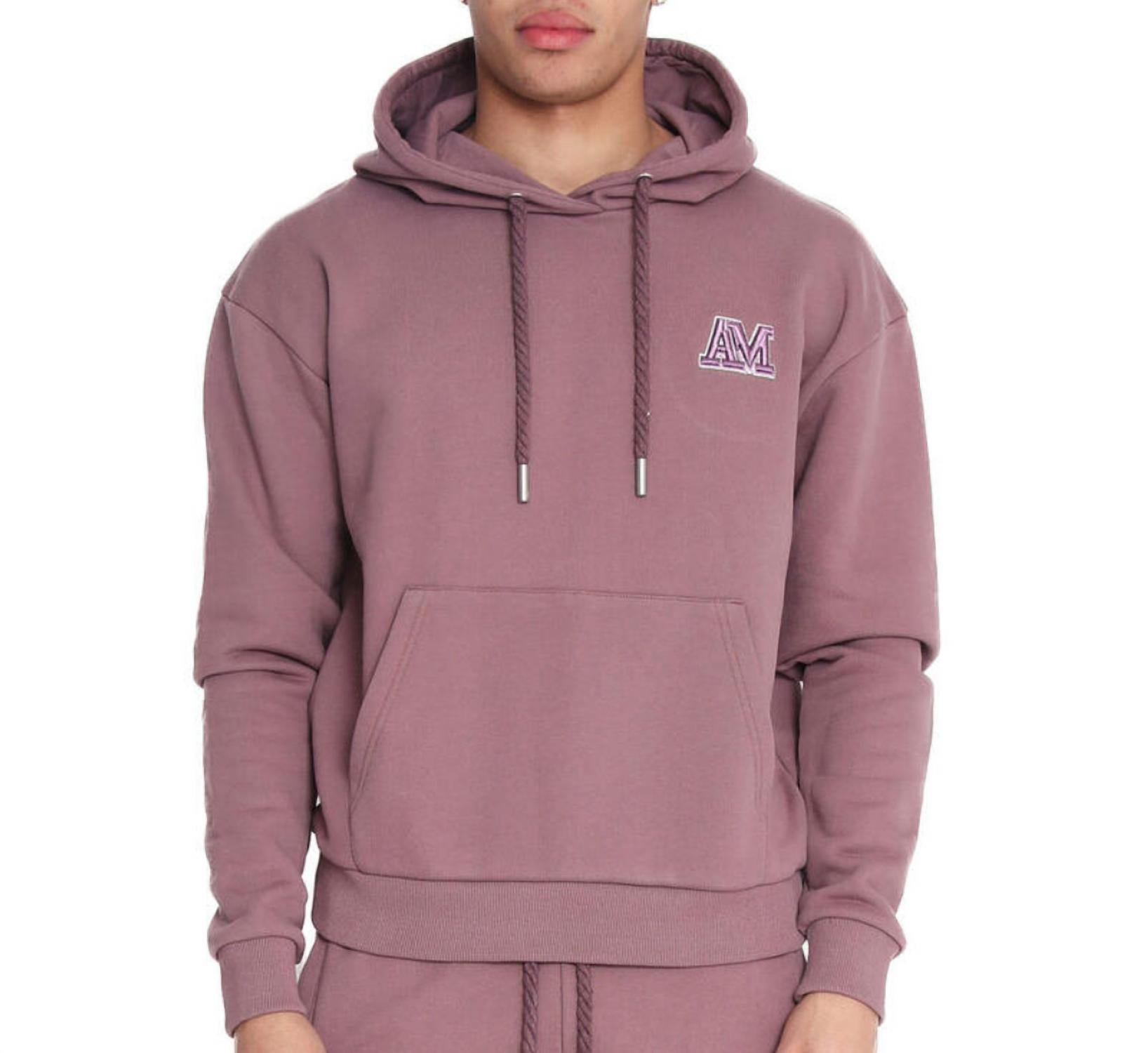 Amicci Astori Core Loopback Hoodie in dark mauve - men's shirt