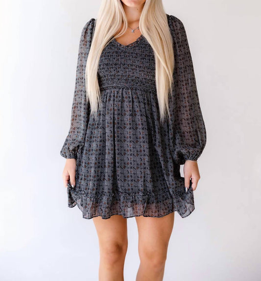 Mittoshop - Astrid Printed Smocked Mini Dress