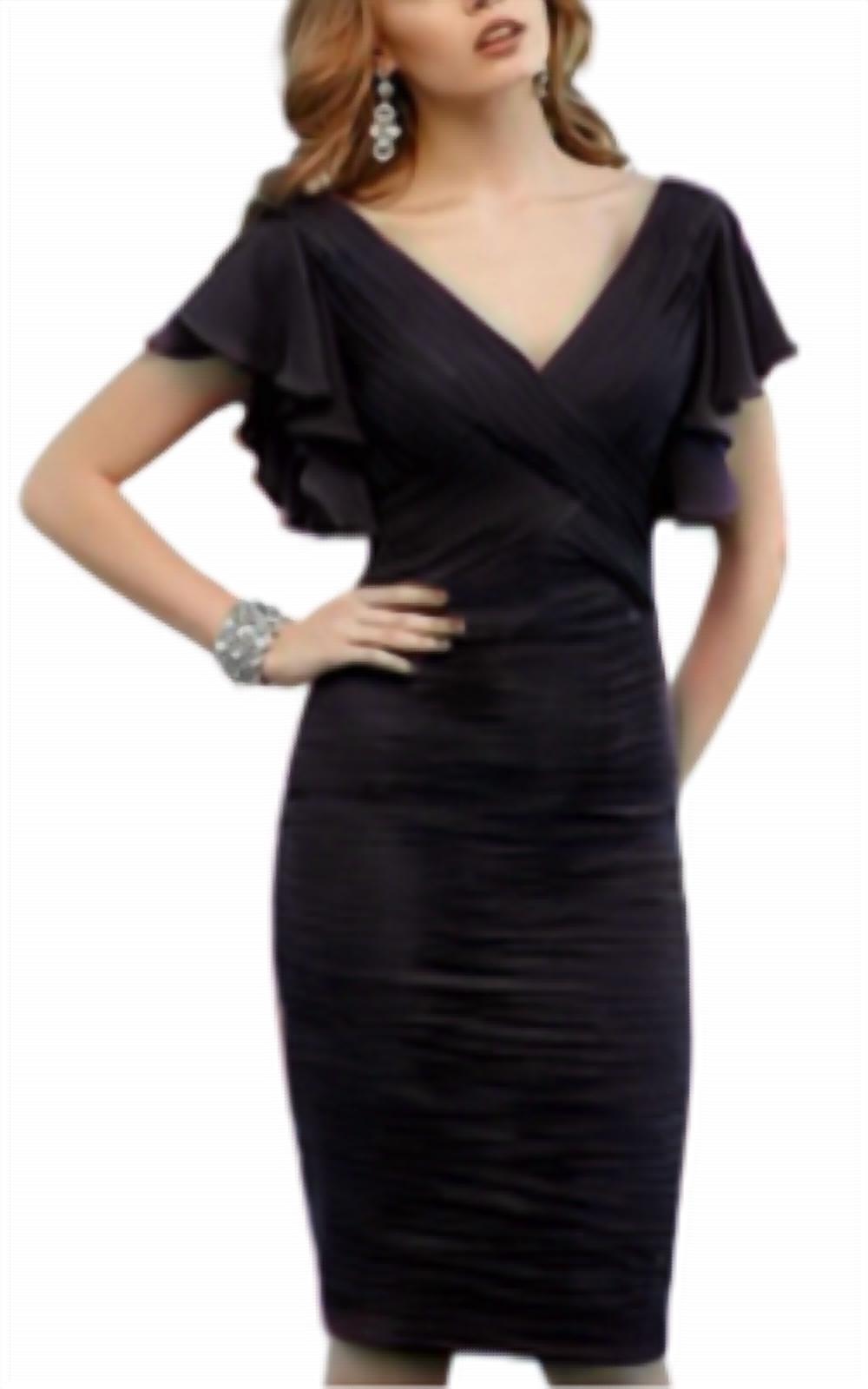 Vm Collection - Short Sleeve Ruched Cocktail Dress