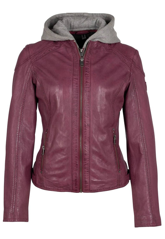 Mauritius - Women's Allice Leather Removable Hoodie Jacket