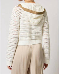 Central Park West - Avery Mixed Media Hooded Cardigan