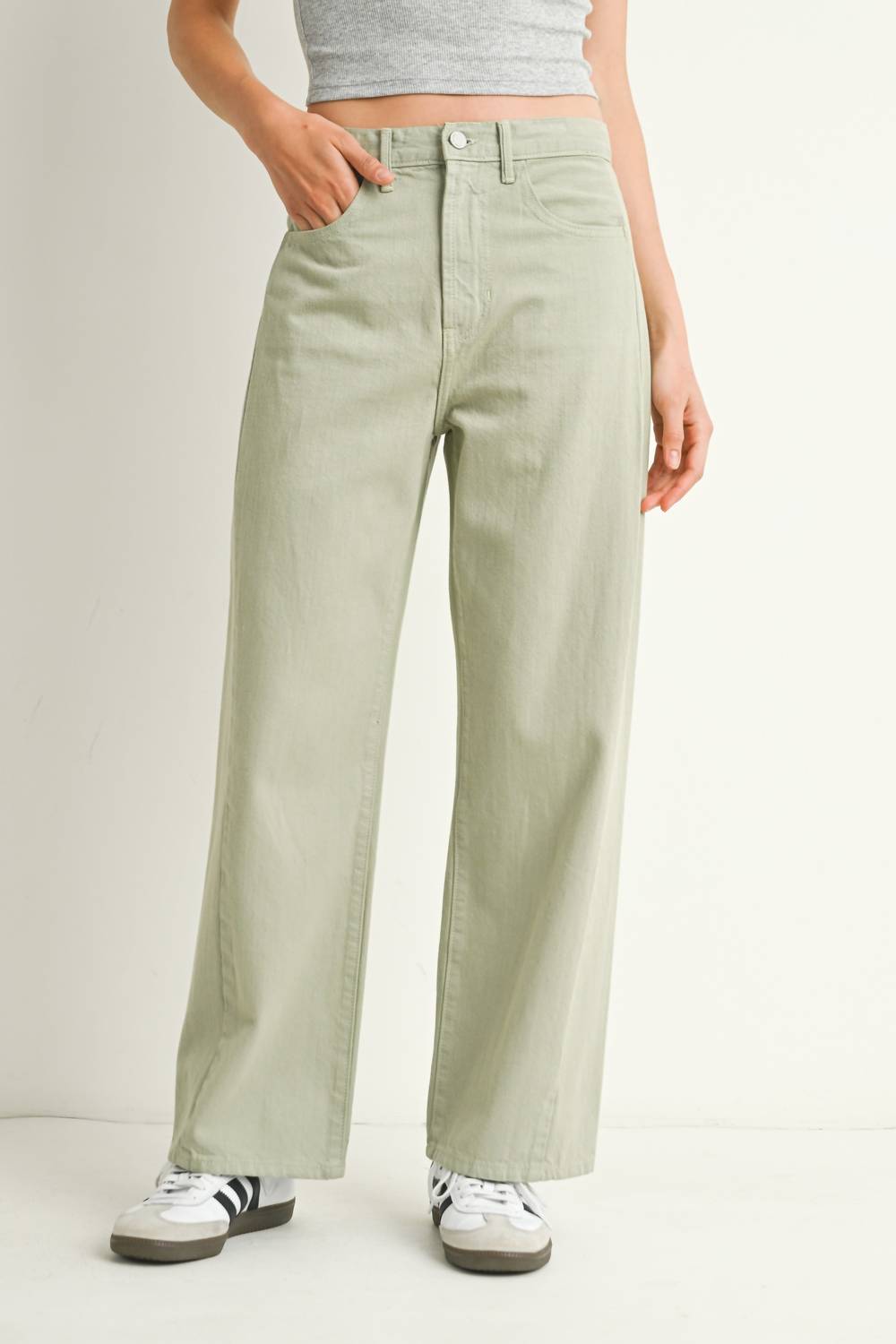 JUST BLACK DENIM Twist Barrel Jean in eucalyptus - women's jeans - view 4
