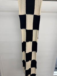 Pier Antonio Gaspari Women's Checkered Scarf in white and black - women's scarf