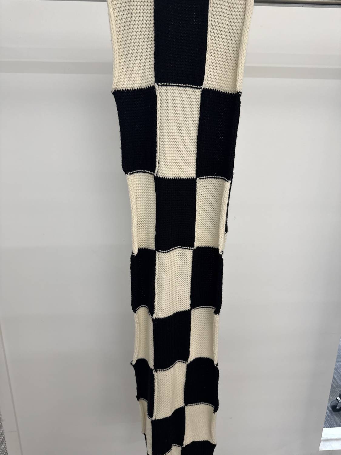 Pier Antonio Gaspari Women's Checkered Scarf in white and black - women's scarf