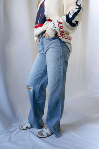 Flying Monkey - Geneva High Rise Uneven Hem Jeans