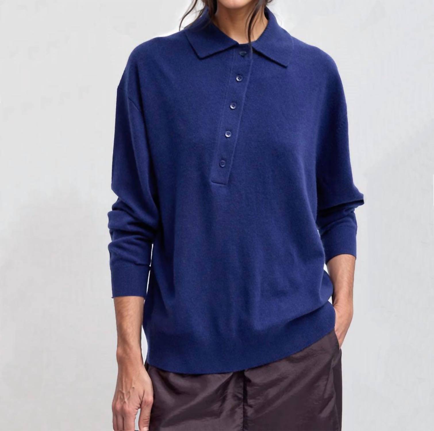 Tibi - Cashmere Easy Polo Sweater