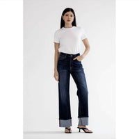Mica Denim - High Rise Wide Leg Jeans With Cuff