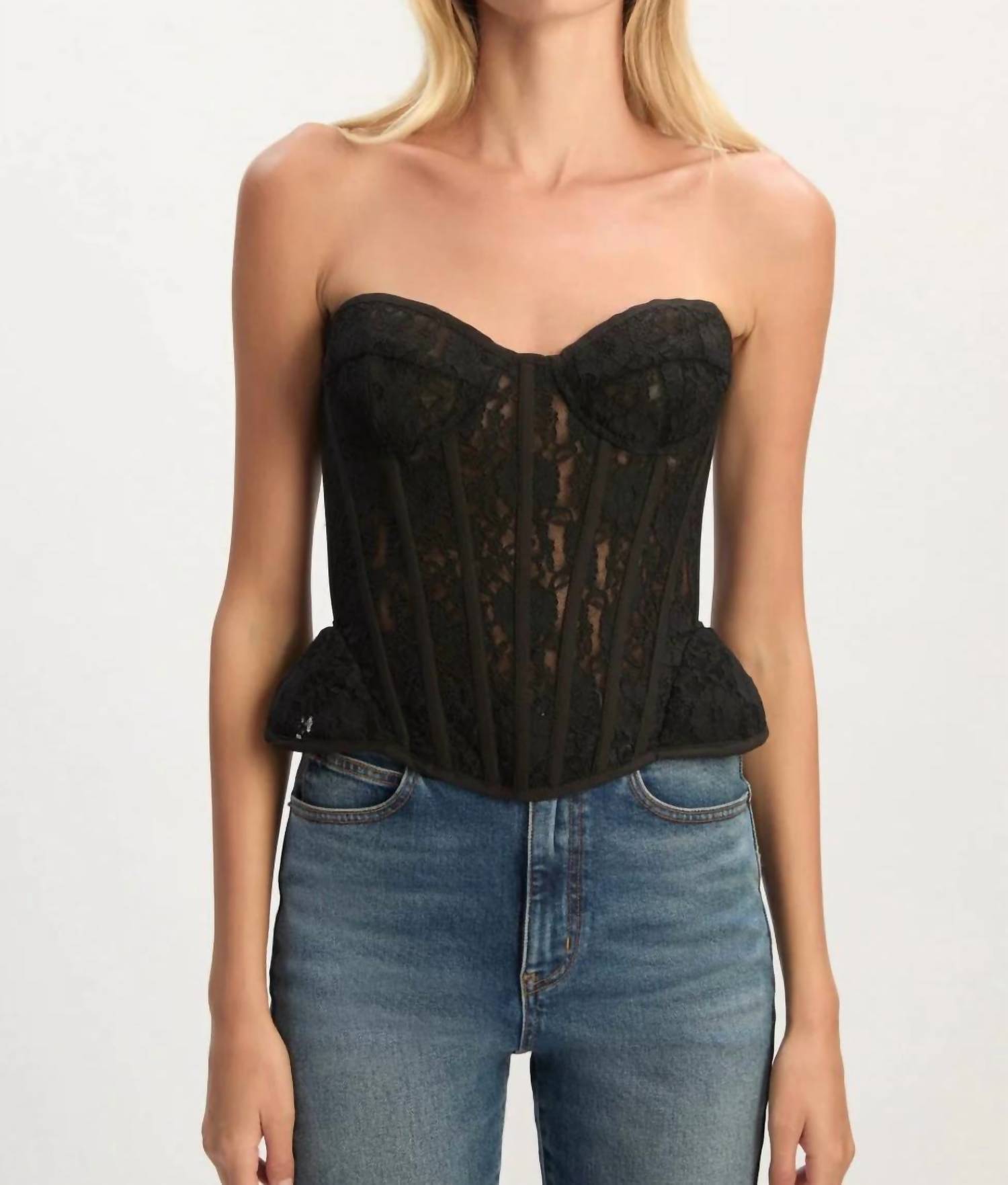 Bardot - Cristo Strapless Lace Bustier Top