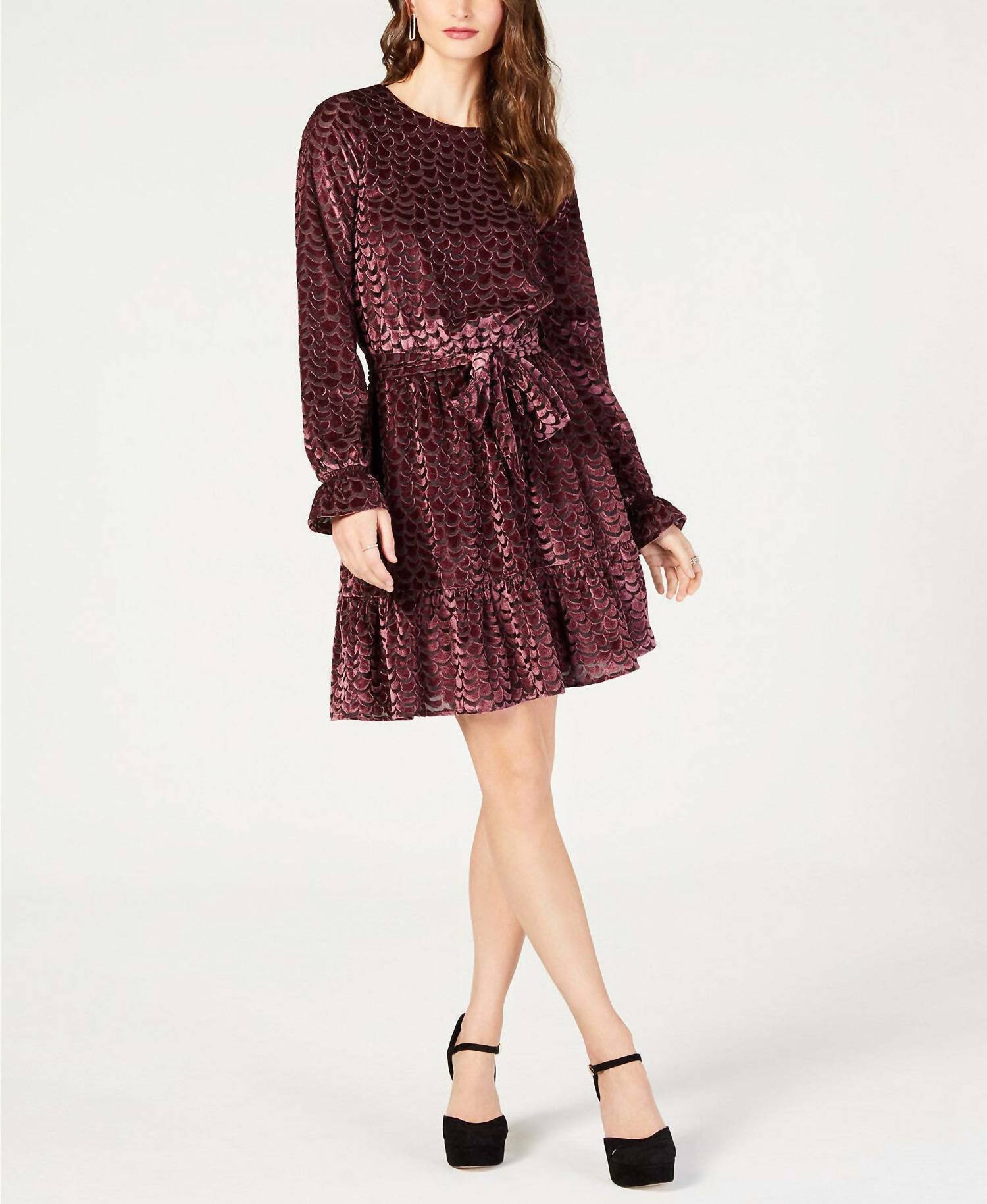 Michael Michael Kors - Women's Burnout Velvet Flounce Dress