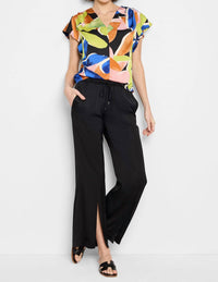 Nic + Zoe - Mega Blooms Flutter Woven Top