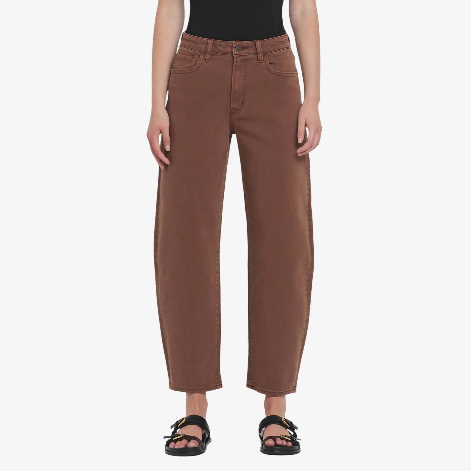 VERVET BY FLYING MONKEY Katie Barrel Jeans in brown - women's jeans