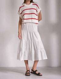 Elan - Stripe Sweater Top Midi Dress